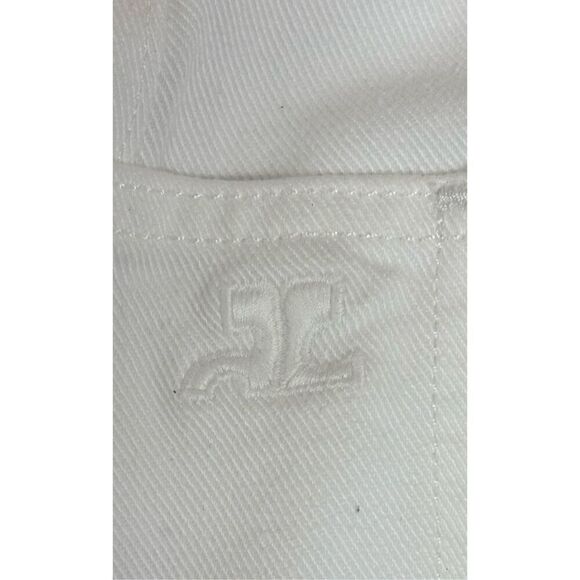 COURRÈGES Seven-Pocket Denim Maxi Skirt in White NWT Size 4 - Picture 7 of 9